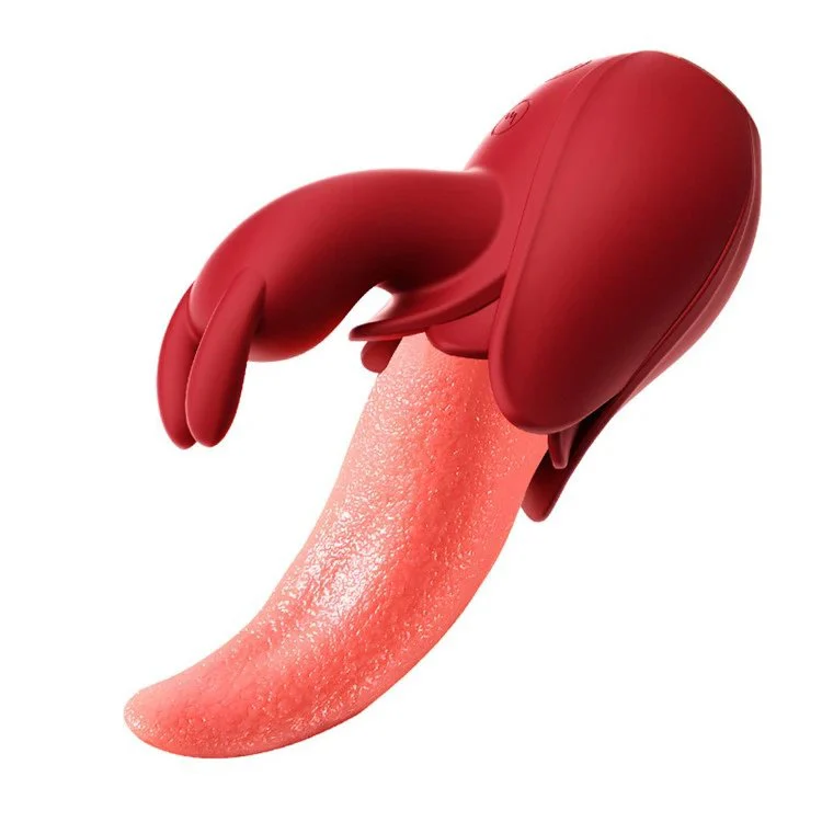 Powerful Clitoris Tongue Licking Sucking Rabbit Vibrator Nipple Sucking Massager Sex Toys for Women