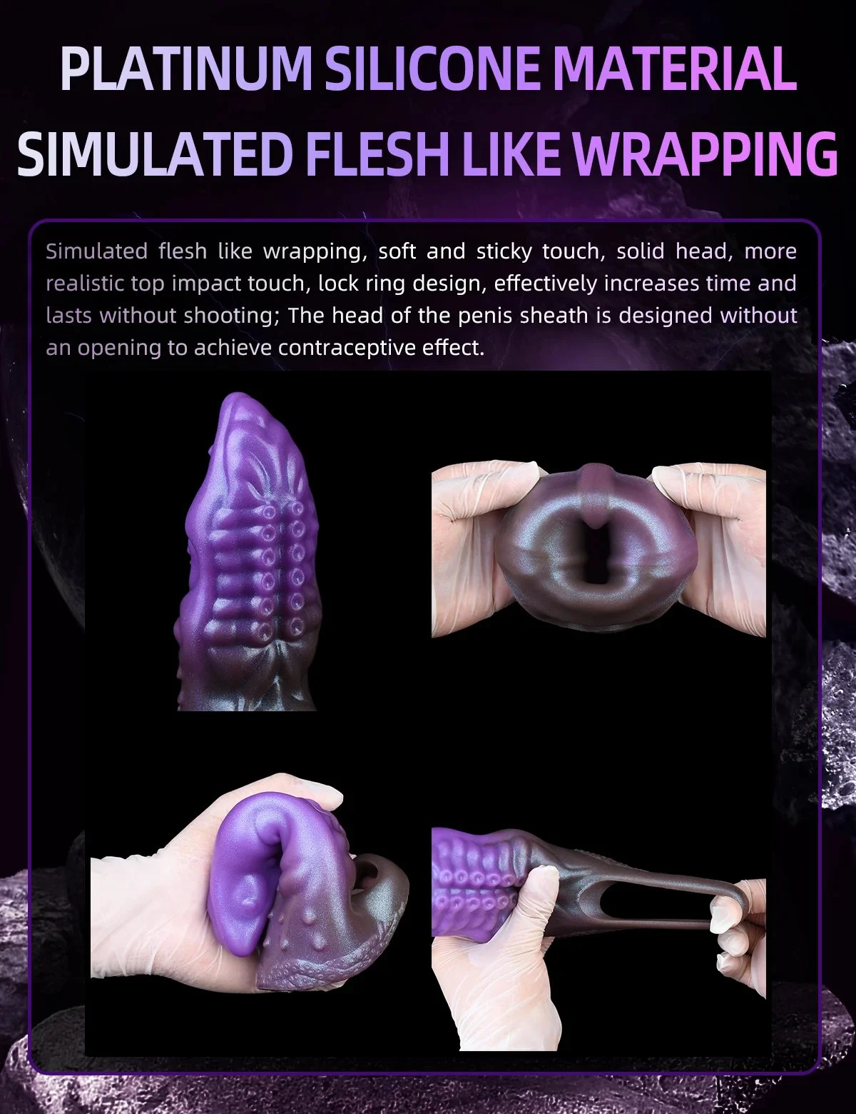 Adult Games Penis Sleeve Mens Sex Toys Cock Ring Sleeve Penis Ring Extender for Male Sex Toys Tentacle Fantasy Monster