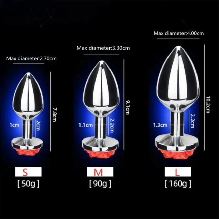 3pcs Adult Men's Metal Jewelry Butt Plugs for Anal Training and Sex Toys