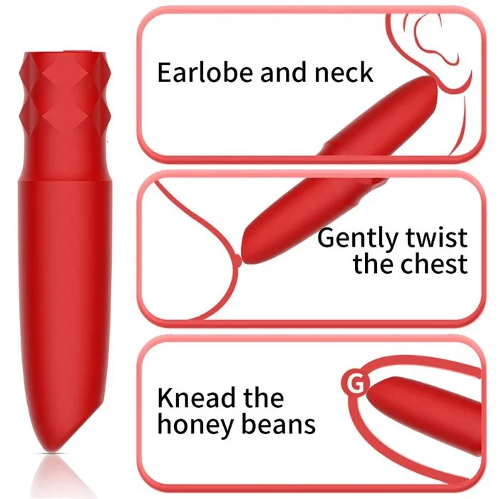 Powerful 10 Frequency Silicone Mini Bullet Stimulator Rose Vibrator for Adult Women's Clit G-Spot Sex Toys