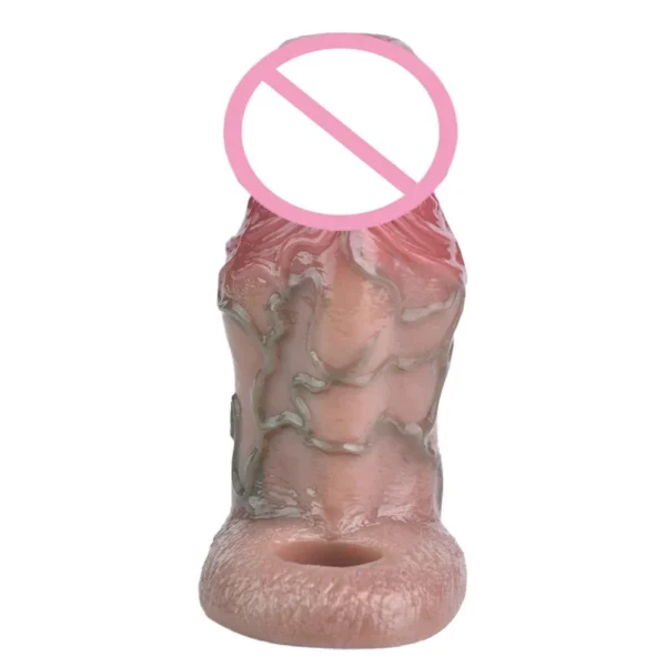 4.7in Skin Male Extension Enlargement Penis Sleeve Reuseable Silicone Sex Toys Adult Dildo Sleeves Couple Sharing Sex Toys