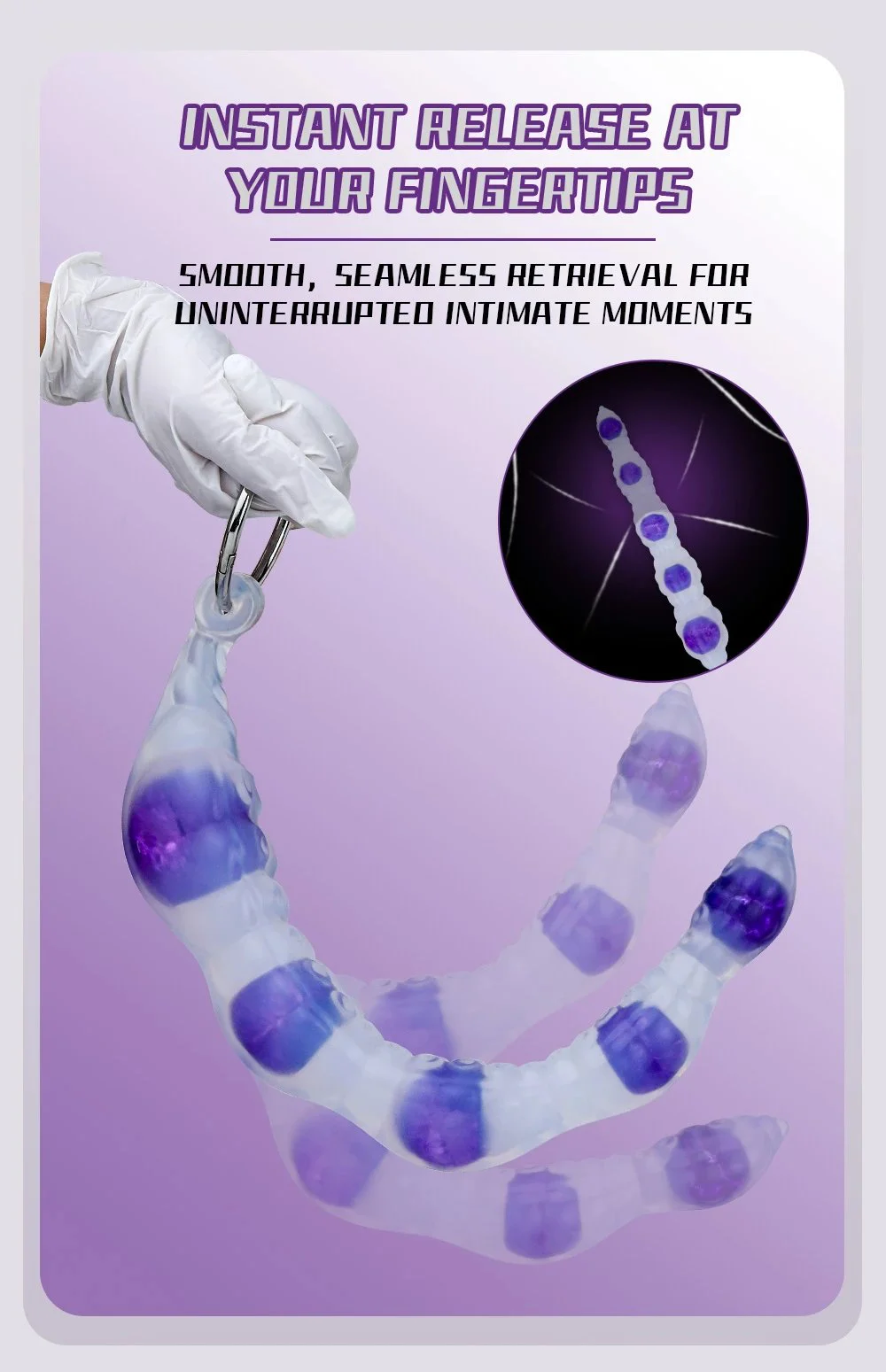 Anal Tentacle Bead Butt Plug for Men, Women and Couples Silicone with Gradual Size Increase Safe Pull Ring Anal Beads Sex Toy