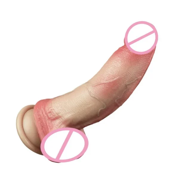 Double Layer Proceess Liquid Silicone Male Dildo Realistic Skin Color Soft and Realistic Adult Sex Toy