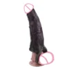 Black Vibrating Penis Enlargement Sleeve Supplier Adult Sex Toys10 Speed Vibration Male Dick Extend