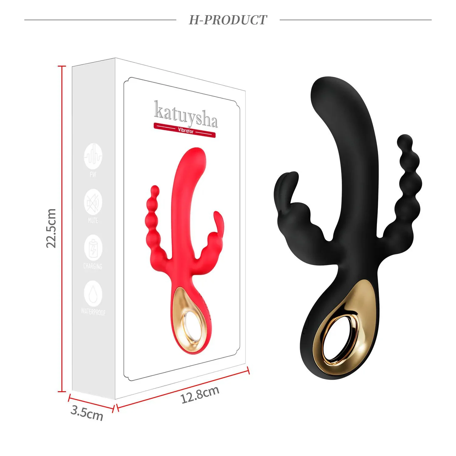 Rabbit Anal Plug 3 in 1 Vibrator 10 Strong Speeds Vibrating G Spot Stimulator Dildo Sex Toys for Women