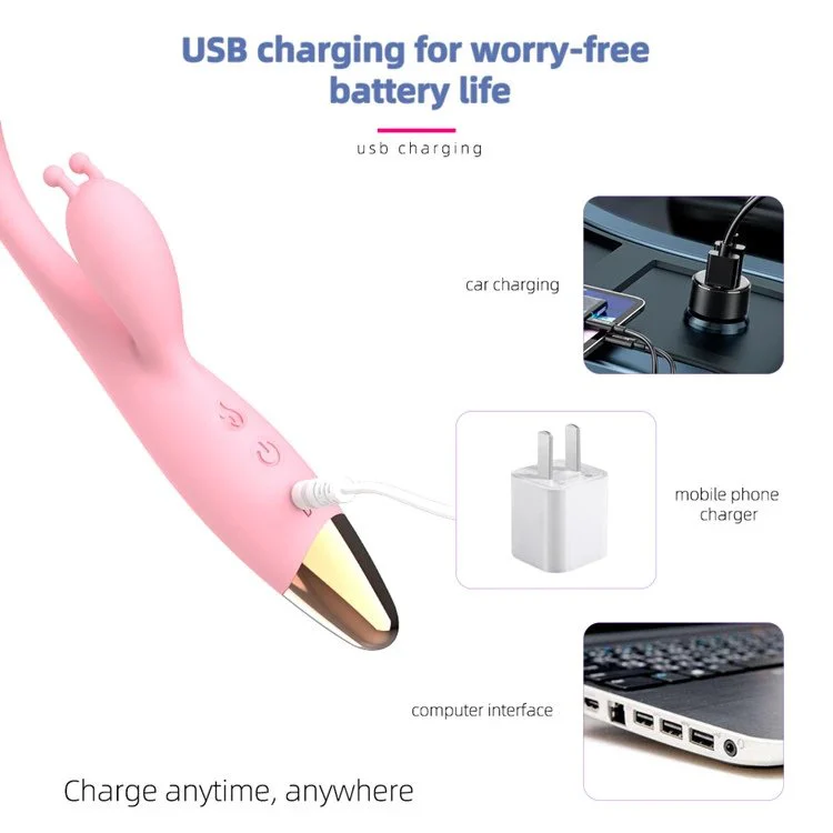 12 Frequency Heating Rechargeable G Spot AV Vibrator Sex Toy for Female