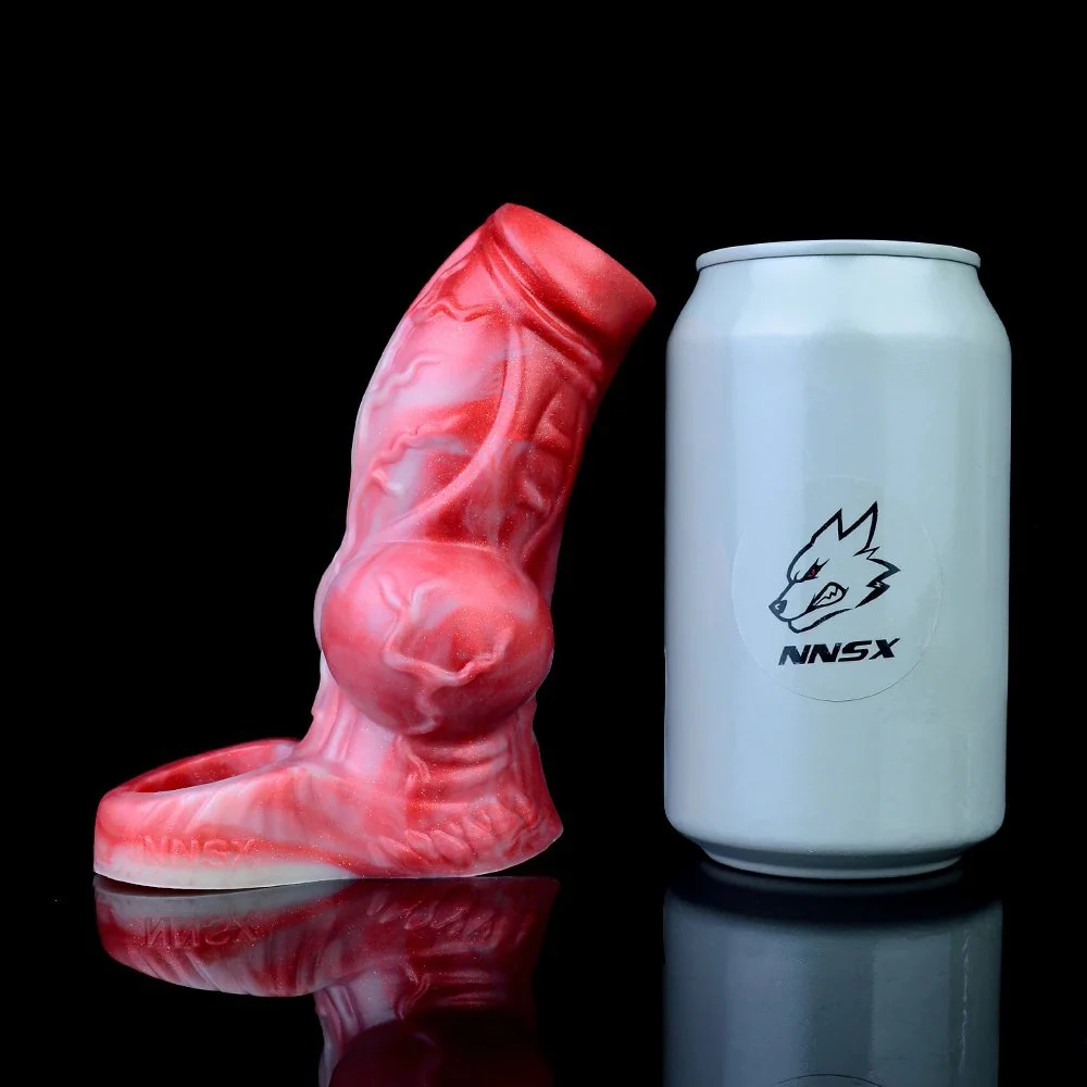 12.5 cm Enlarger Hollow Penis Sleeve for Men Sexing Glans Hole Penis Insertable Intimate Inner Channel Anti-off Curve Design