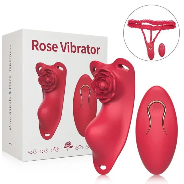10 Modes Wearable Rose Panty Vibrator with Remote Control Sex Toy Women
