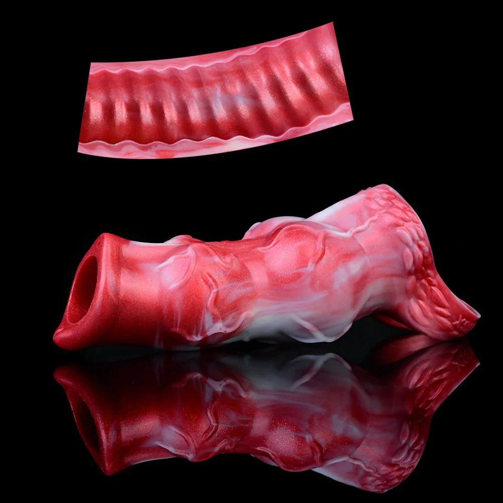 15cm Cover Penis Sleeve for Adult Enlarger for Men Inner Channel Anti-off Design and Erotic and Flirting Effect Non-stop Orgasm