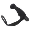10-Speed Vibrating Prostate Massager with Penis Ring Silicone Anal Plug Sex Toys Metal Vibrator