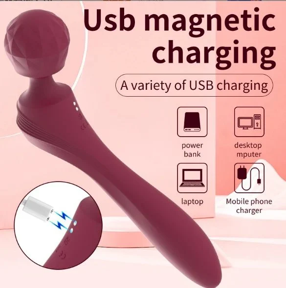 12 Frequency Heated G-Spot AV Vibrator Personal Wand Massagers Adult Sex Toys for Women
