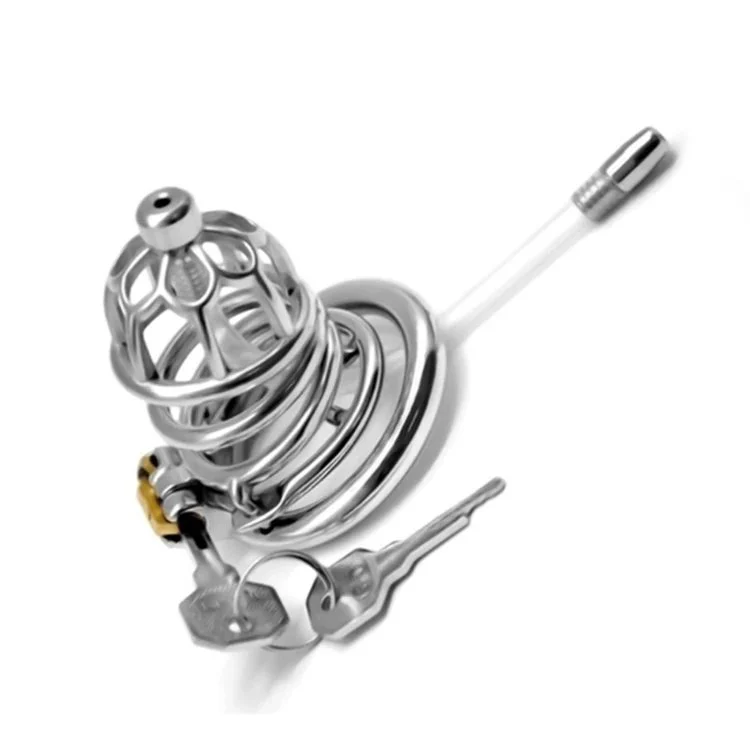 1Sex Shop Stainless Steel Stealth Lock Male Device with Anti-Shedding Ring Cock Cage Belt Penis-Rings,3 Replaceable Collars