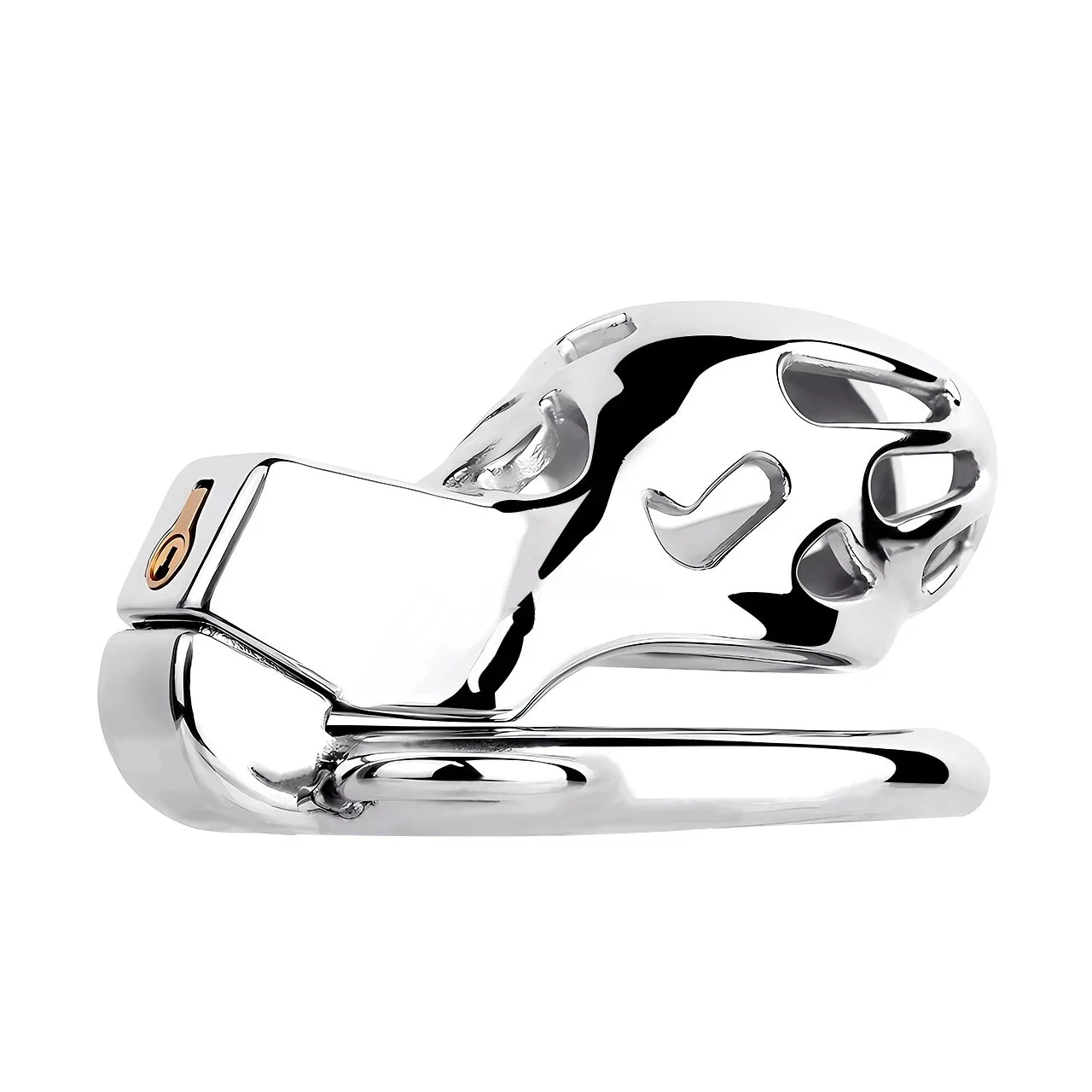 304 Stainless Steel Locking Chastity Cage Male Cock Cage Chastity Device with 4 Active Rings for Men Penis Exercise