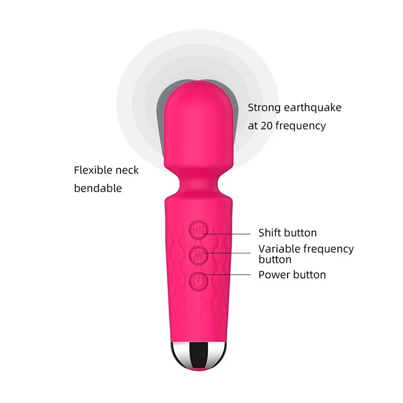 20 Frequency 8 Speed Waterproof USB AV Mini Vibrator Massager Sex Toys for Women