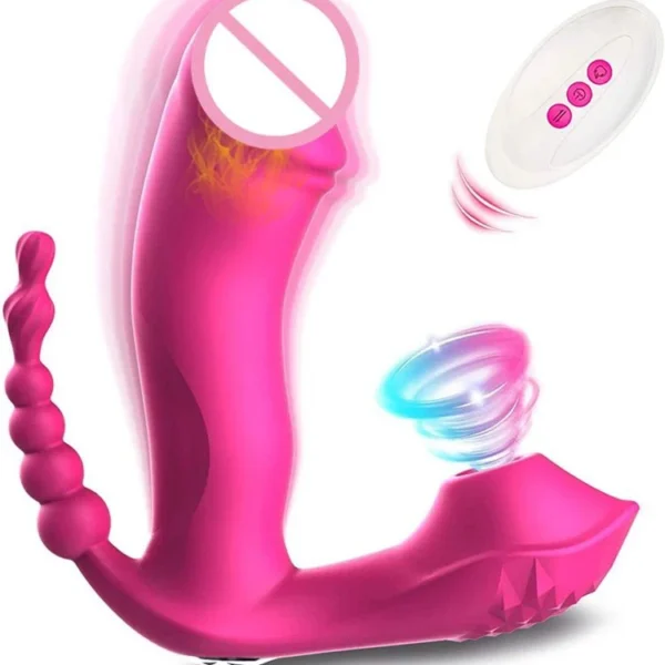 3 in 1 Wireless Remote Control Wearable Dildo Sucking Vibrator for Female Masturbator