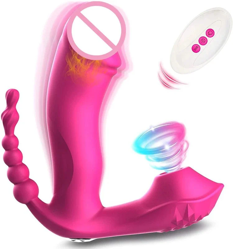 3 in 1 Wireless Remote Control Wearable Dildo Sucking Vibrator for Female Masturbator