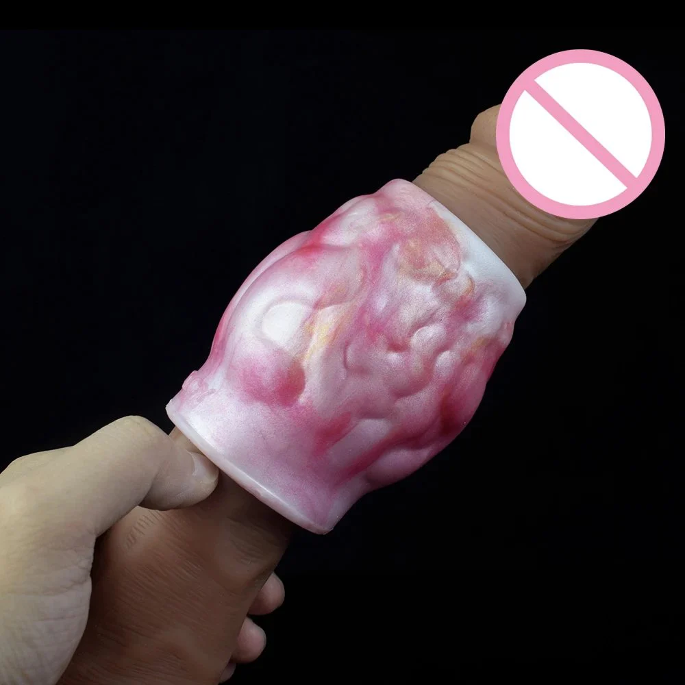 Dog Knot Ball Sleeves Men Penis Enlargement Soft Silicon Cock Ring for Male Sex Toy