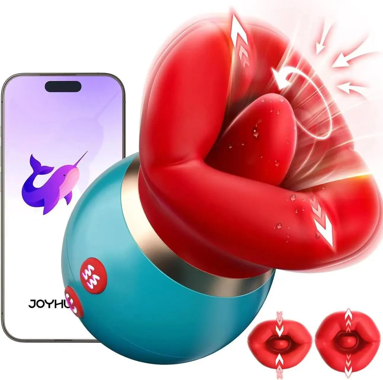3 In1 Mouth Shaped Vibrator 10 Tongue Licking and Sucking Clit Sucking Vibrator Licking Vibrator Sex Toys for Woman