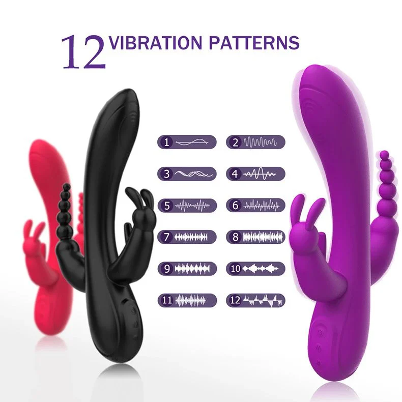 12 Vibration Patterns Handheld G-spot Anal Stimulus Rabbit Vibrators