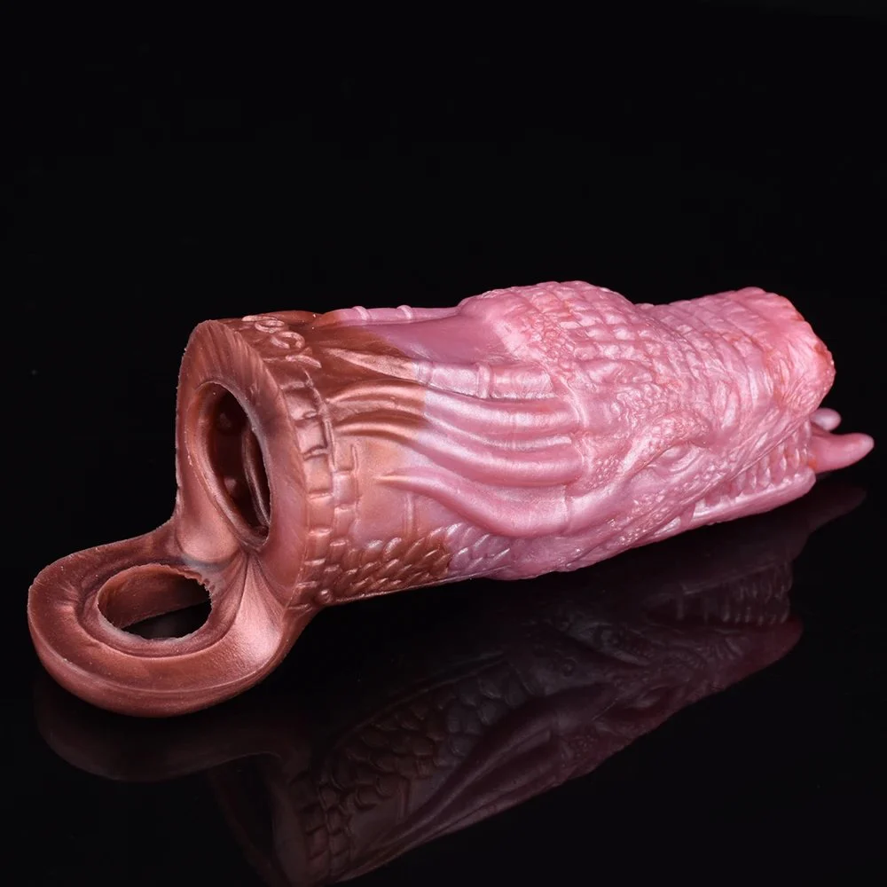 Conquered Dragon Penis Sleeve Couples Sex Toys Animal Penis Sleeve with Convex Textures Reusable Penis Sleeve Ring