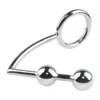 Adult Sex Products Toys Stainless Metal Solid Anal Plug Hook Anal Beads with Ring