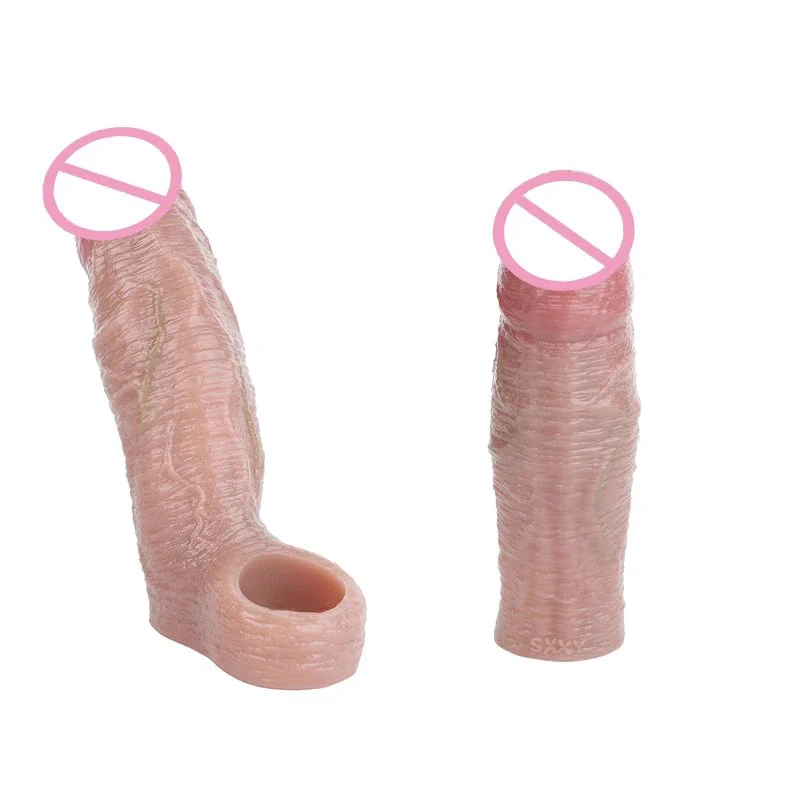 5.82in Hollow Skin Dildo Silicone Penis Extender Delay Ejaculation Penis Enlargement Sex Toys Penis Sleeve Sex Enhancer for Men