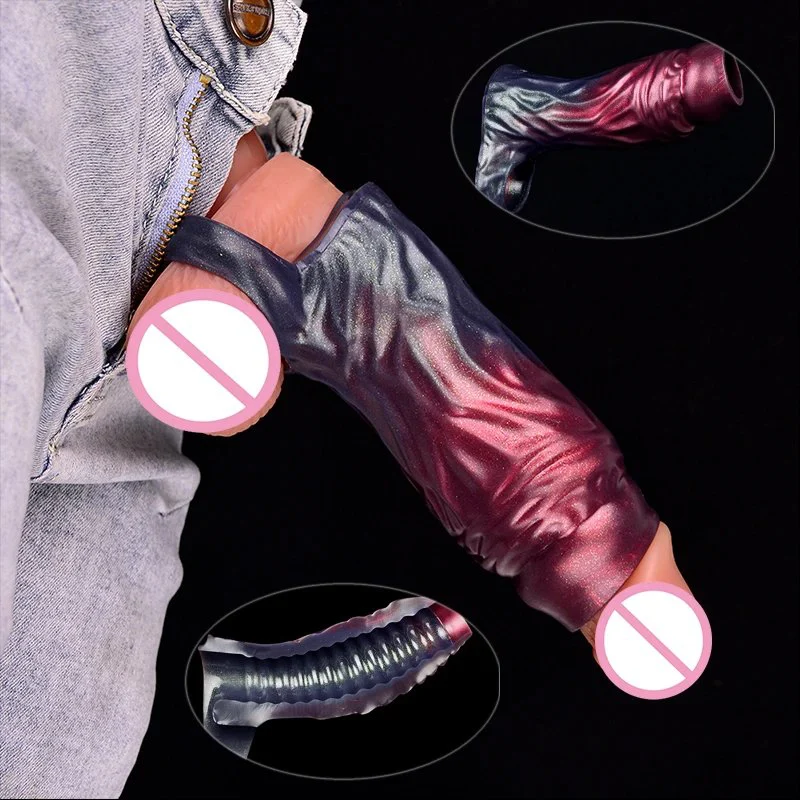 3 Active Size Penis Sleeve Cover Penis Ring Delay Ejaculation Fantasy Cock Extender Sleeve Penis Monster and Alien