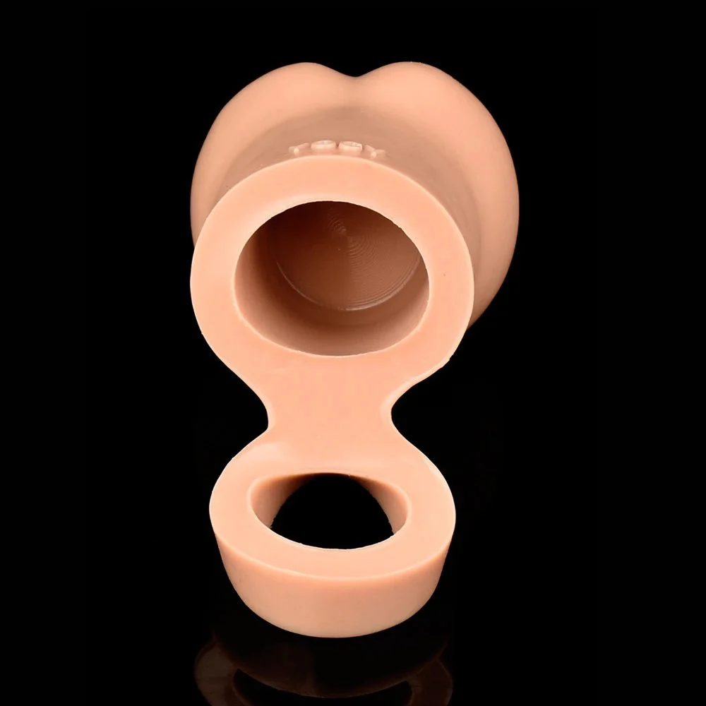 Design Realistic Cock Ring Wearable Testicle Enlargement Cup Silicone Soft Fantasy Masturbation Sex Toys Men