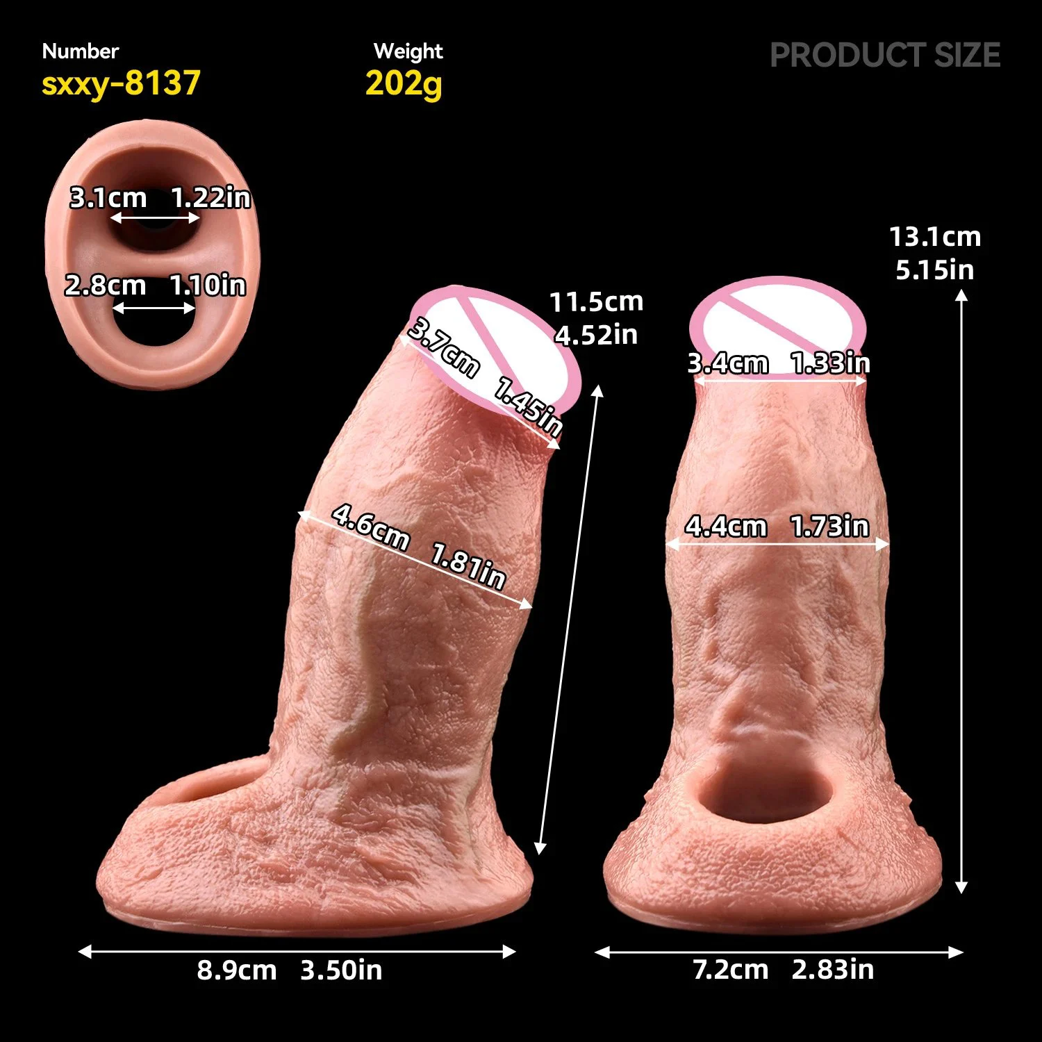 Double Opening Simulation Skin Color Male Penis Extender Safe Soft Silicone Material Two Colors to Choose From Dildo Cover