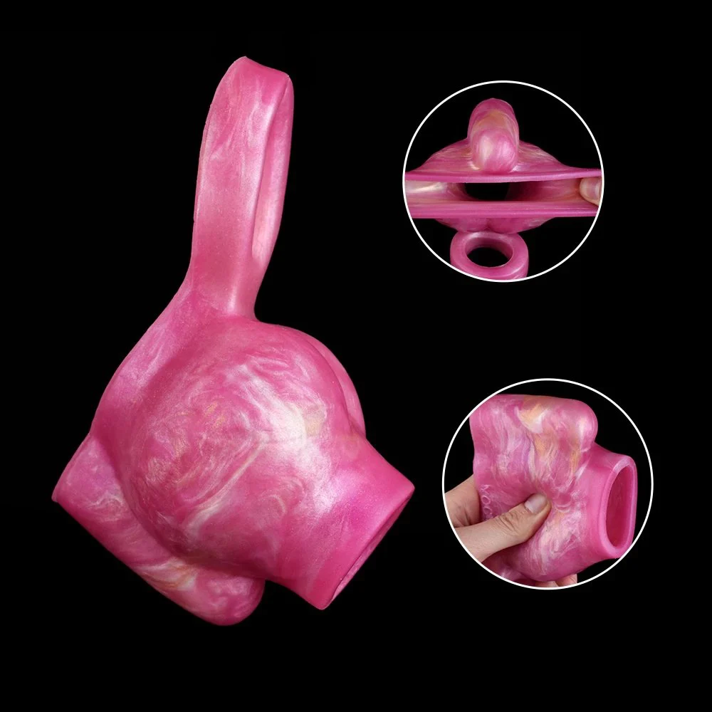 3.07 Inch Small Realistic Skin Wolf Penis Prostate Massage Liquid Sex Penis Sleeve Able to Bend Soft Toy