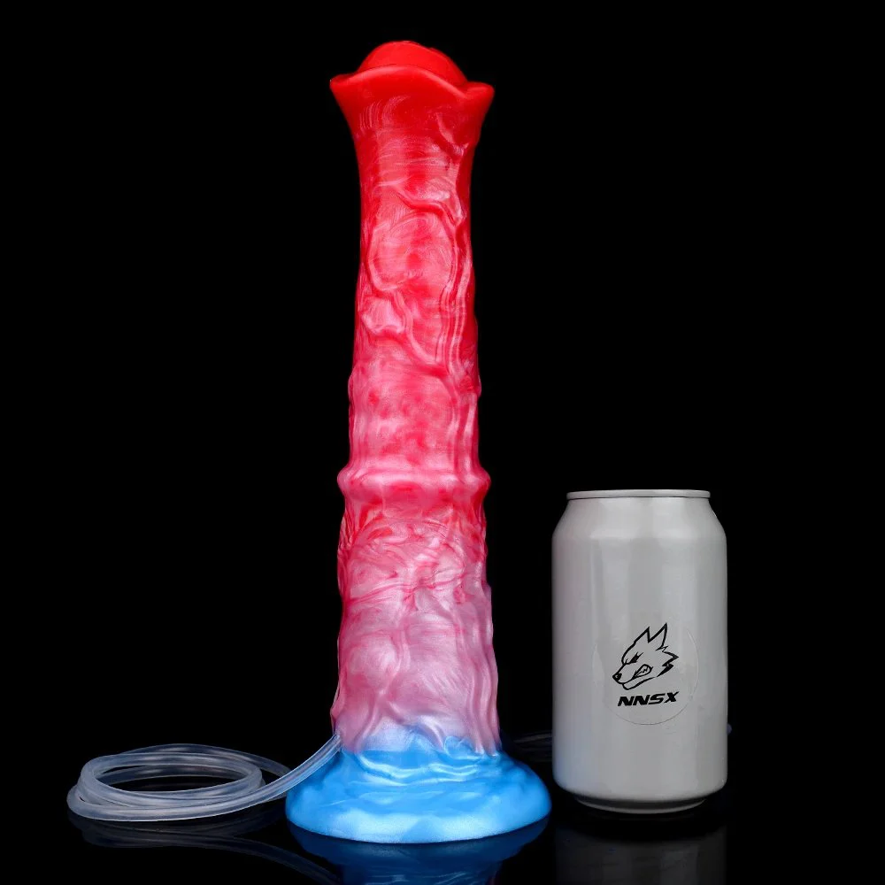 11 Inch Extra Long Fantasy Animal Inflatable Squirting Anal Plug Orgsm Ejuculation Dildo Silicone Sex Toy