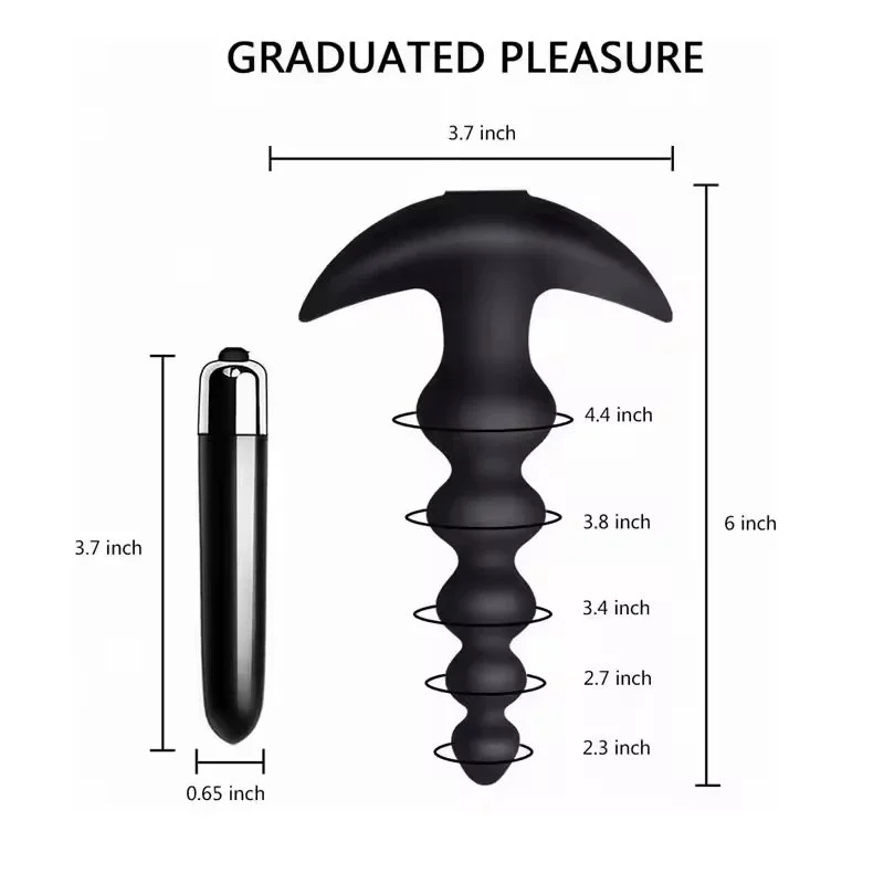 16 Mode Anal Vibrator with Prostate Massage Bead Silicone Butt Plug Sex Toy for Men Women Couples Anal Play Anal Stimulator