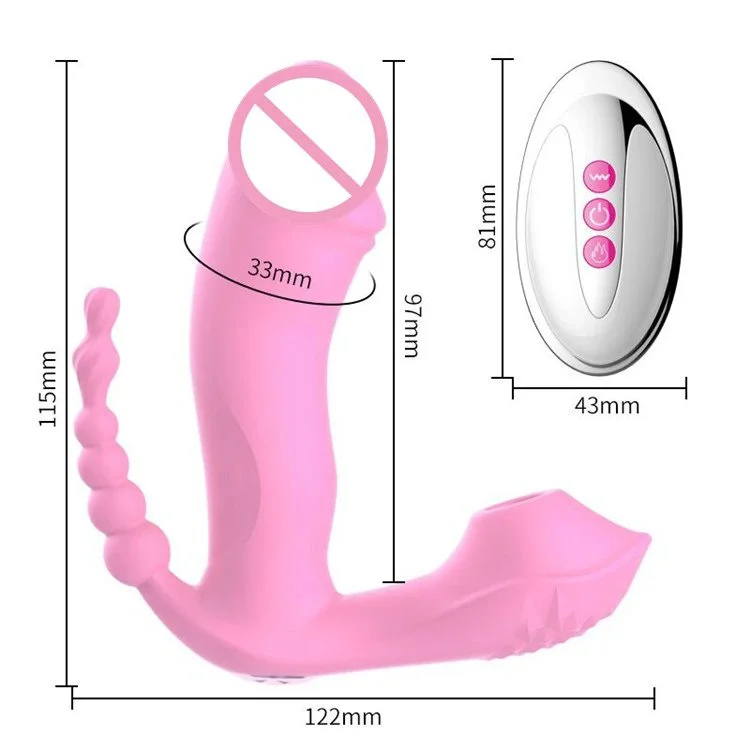 3 in 1 Wireless Remote Control Wearable Dildo Sucking Vibrator for Female Masturbator