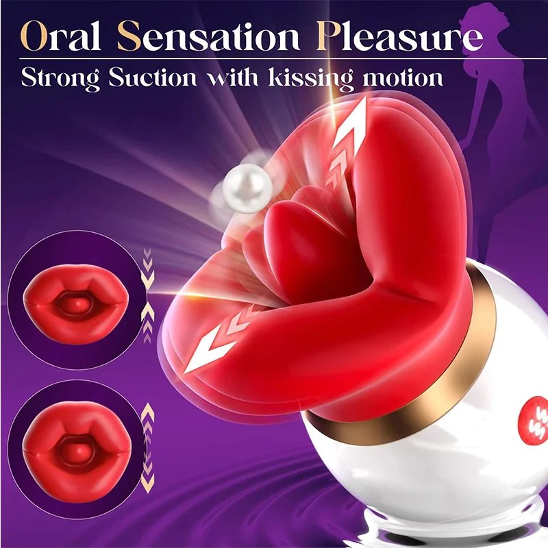 3 In1 Mouth Shaped Vibrator 10 Tongue Licking and Sucking Clit Sucking Vibrator Licking Vibrator Sex Toys for Woman