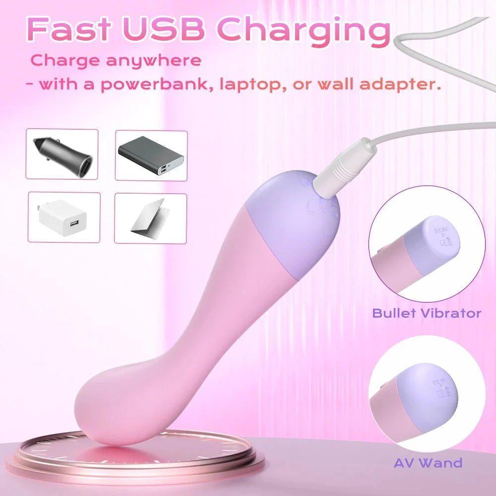 10 Frequency Female G-Spot Small Bullet Vibrator Women Mini Pink AV Wand USB Rechargeable 100% Waterproof