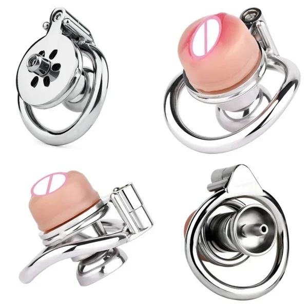 4 Active Size Rings Stainless Steel Sissy DIY Flat Pancake Chastity Cage Urethra Chastity Metal Ring