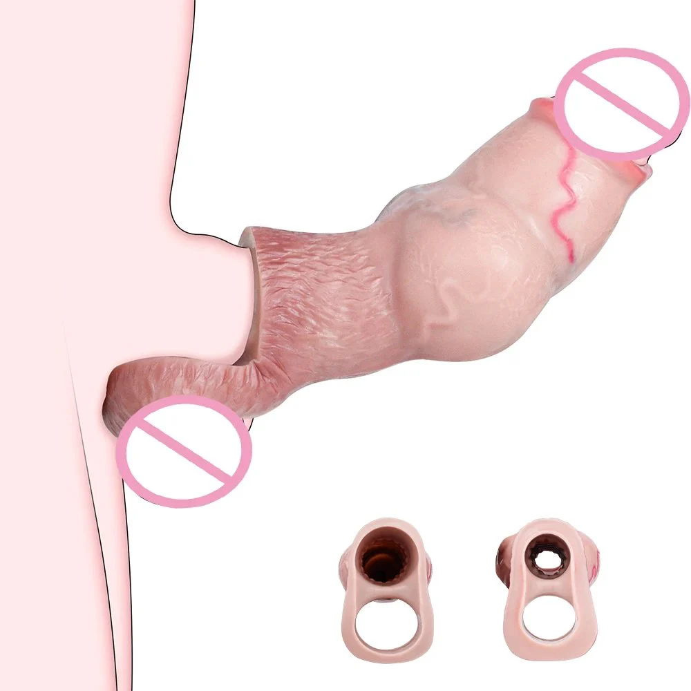 6.97in Dog Knot Male Penis Extender Secure Fit with Realistic Feel Medical-Grade Silicone 2 Sizes Available