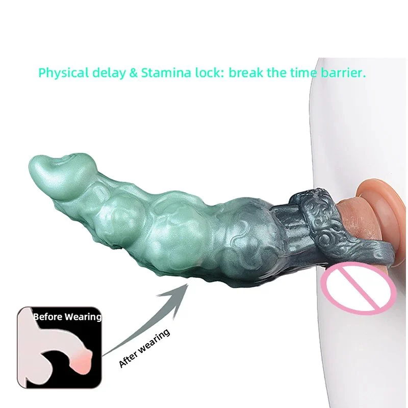 Animal Series Fantasy Penis Sleeve Wolf King Male Penis Extender Enhanced Experience with Intense Enveloping Sensation Sex Toy