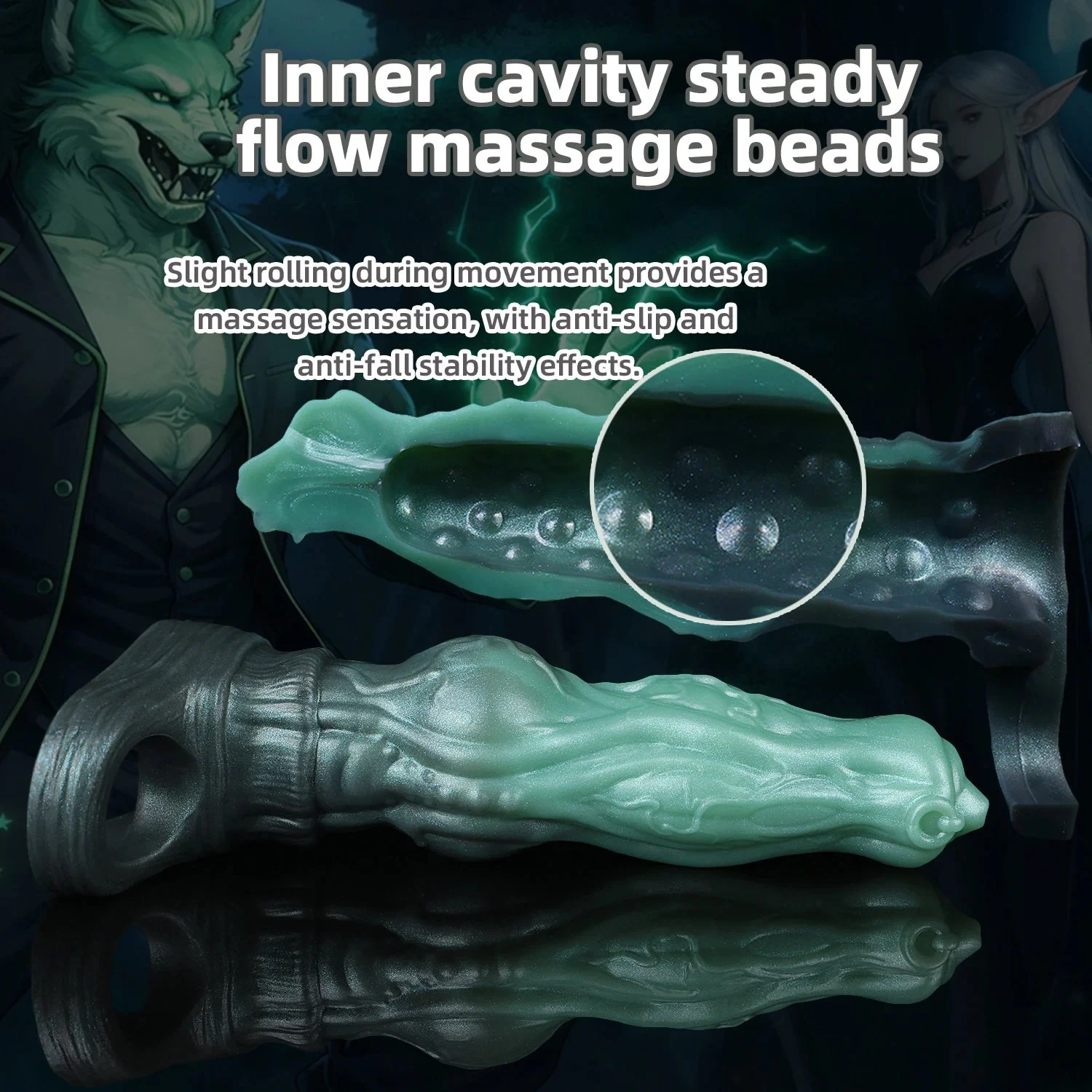 8.26in Fantasy Hunter Gentleman Penis Sleeve Effectively Extends and Enhances with Internal Textures Increases Sensation for Men