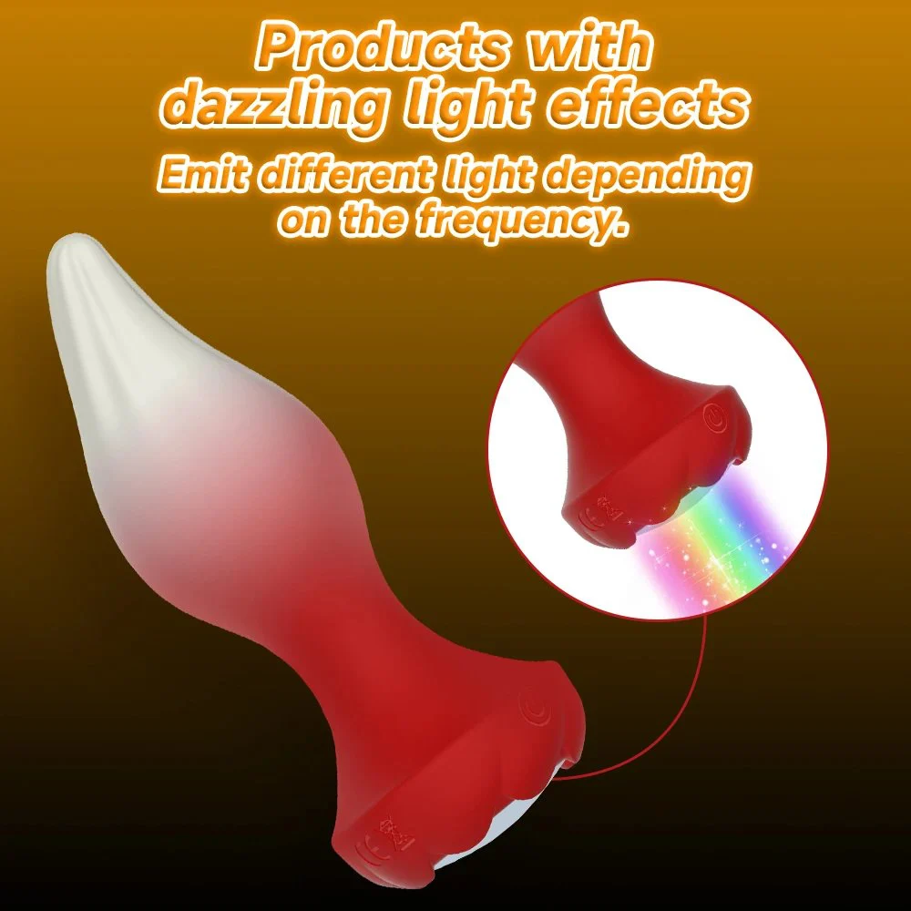 Anal Rose Vibrator Swing Sex Toy for Women Men 10-Frequency Vibration Prostate Massager Remote Control Colored Lights Kegel