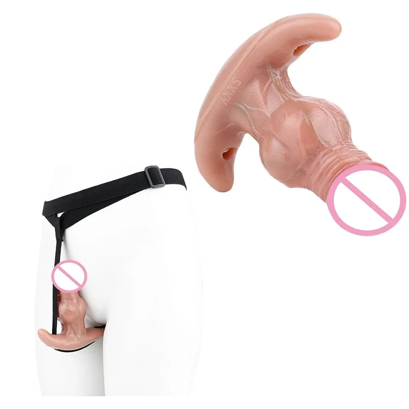 5.3 Anchor Shape Base Design Silicone Butt Plug Mouth Gag Thick Dildo Realistic but PlugTrainer with Belt Sex Toys for Couple