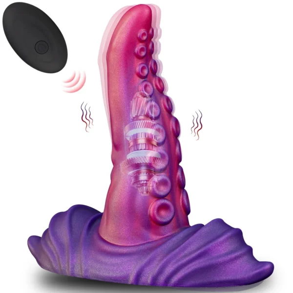 10 Frequency Vibration Remote Control Anal Plug Octopus Suction Cup Waterproof Liquid Silicone for Anal Vaginal