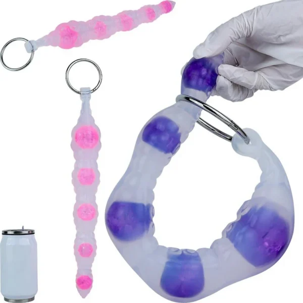 Anal Tentacle Bead Butt Plug for Men, Women and Couples Silicone with Gradual Size Increase Safe Pull Ring Anal Beads Sex Toy