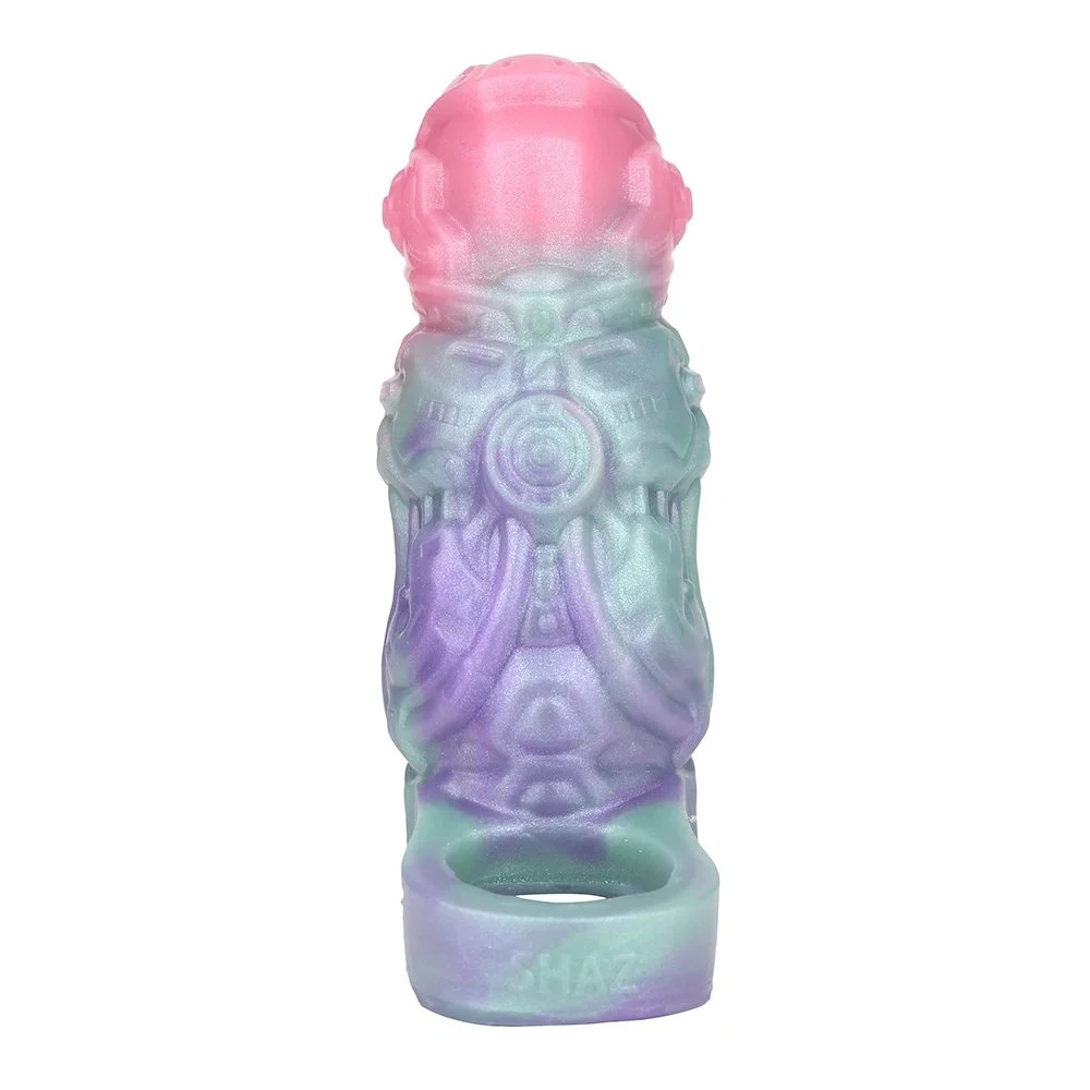 Galactic Charm Fantasy Monster Penis Soft Silicone Open Enlargement Sleeve Male Dildo Extender Sex Toy