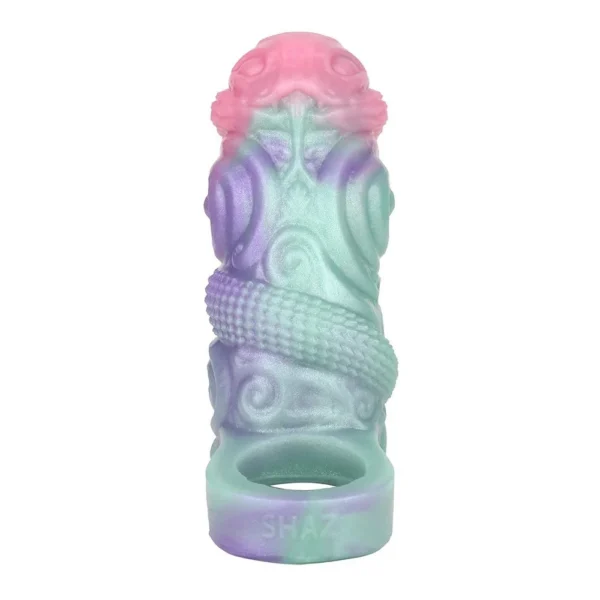 Galactic Charm Open Soft Silicone Penis Enlargement Sleeve Male Extender Sex Toy Fantasy Monster Dildo