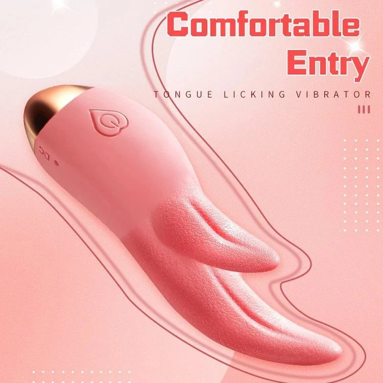 10 Vibration Modes USB Double Motor Heat Vibrating Tongue Dildo Sex Toys for Women