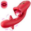 3 In1 Female Mouth Clitoral G-spot Stimulus Vibrator Adult Sex Toys Dildo Vibrator