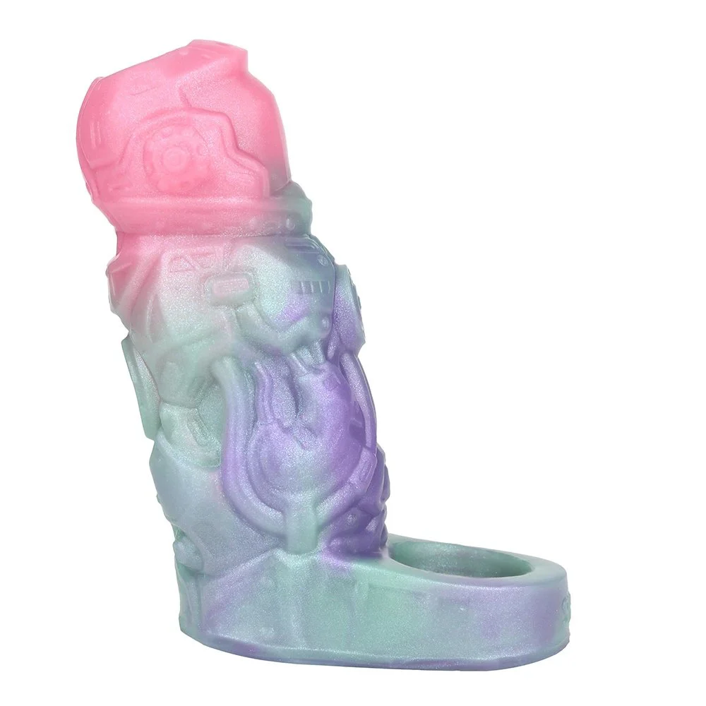 Galactic Charm Fantasy Monster Penis Soft Silicone Open Enlargement Sleeve Male Dildo Extender Sex Toy