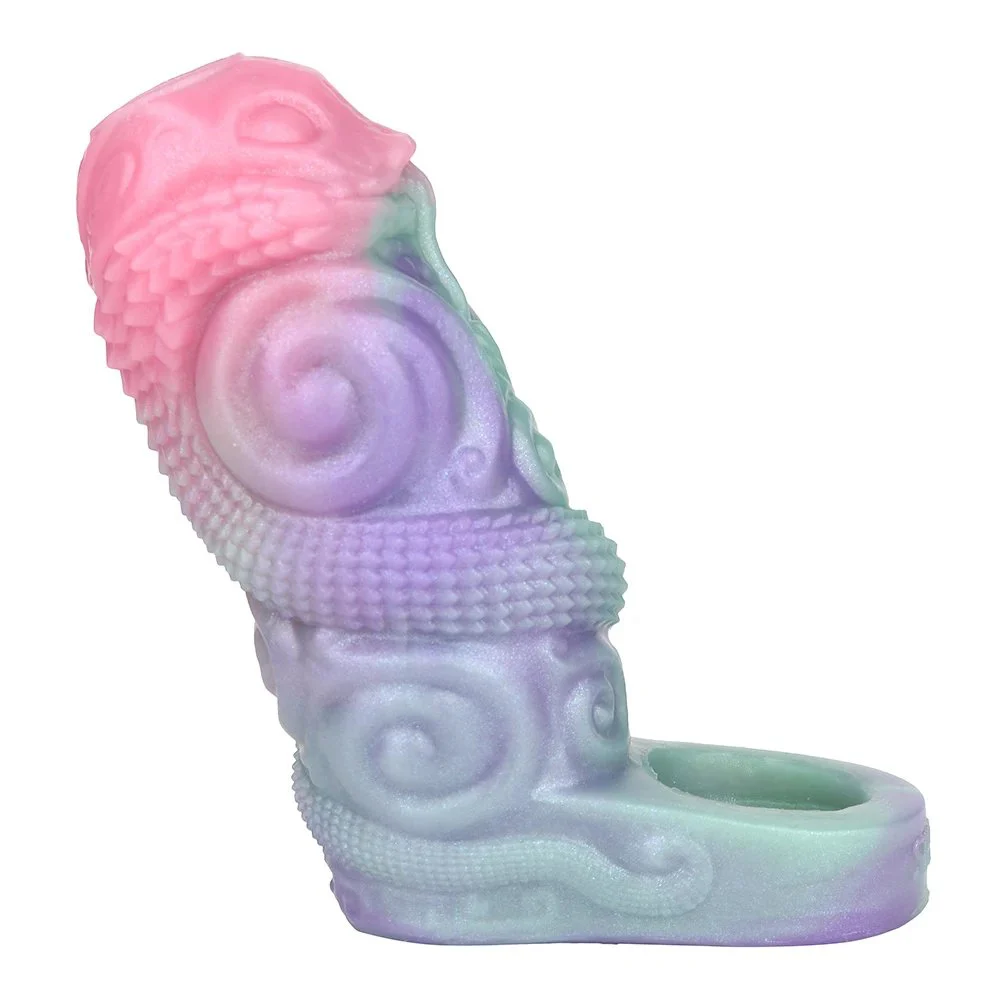 Galactic Charm Open Soft Silicone Penis Enlargement Sleeve Male Extender Sex Toy Fantasy Monster Dildo