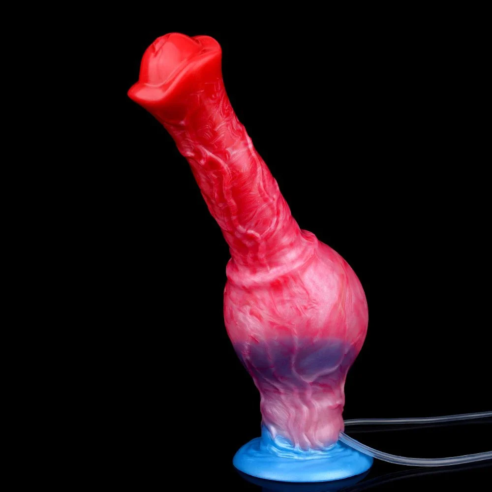 11 Inch Extra Long Fantasy Animal Inflatable Squirting Anal Plug Orgsm Ejuculation Dildo Silicone Sex Toy